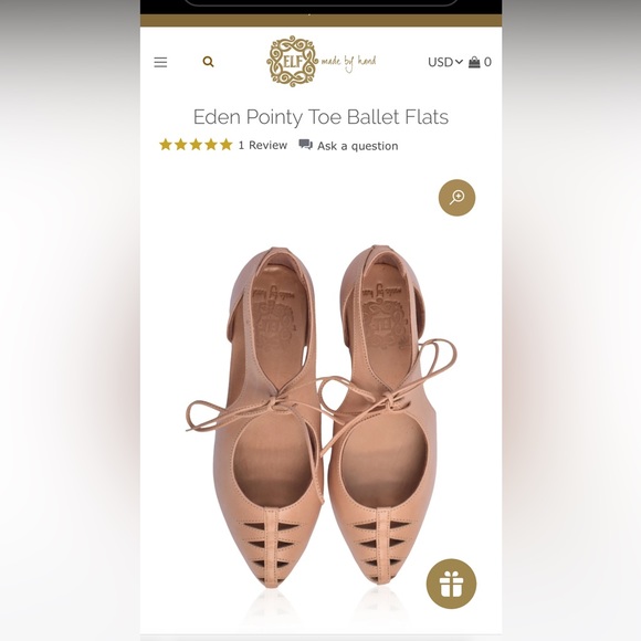 Elf Pointy Toed Ballet Flats. NWT - Size 8 (run small) - Picture 7 of 7